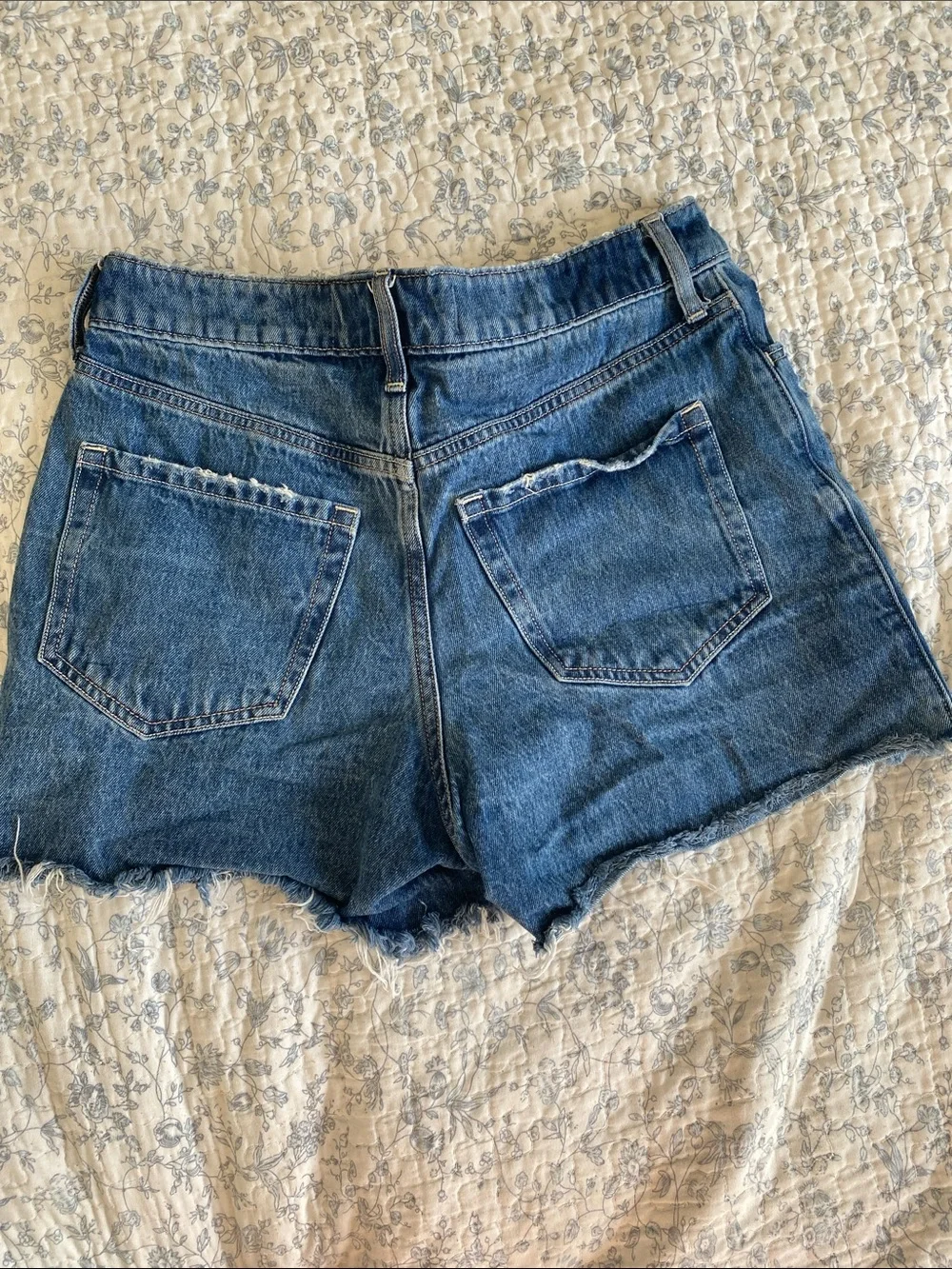 Hollister Medium Blue Distressed Denim Shorts